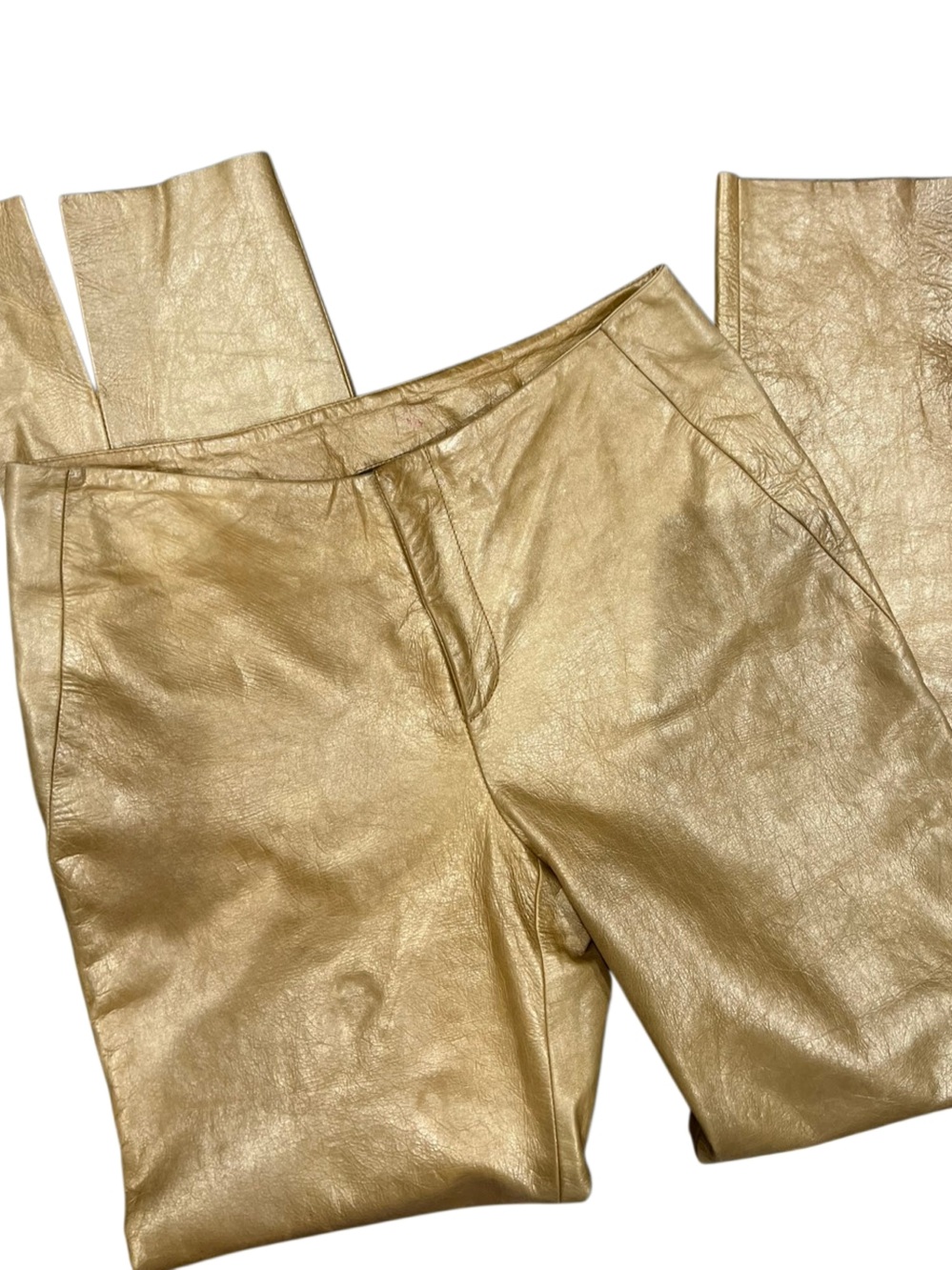 Banana Republic Vintage metallic gold genuine leather pants Size 2